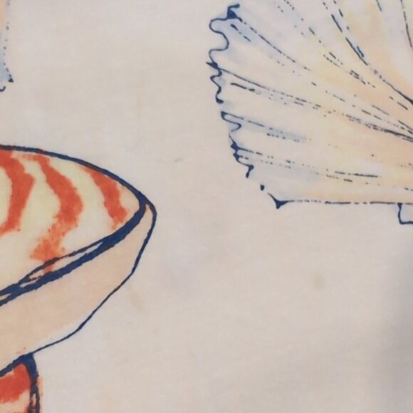 Chaps Sleeveless Beach Dress Midi A-Line Summer Vacation Resortwear Sea Shells - Picture 12 of 14